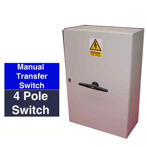 MANUAL CHANGE OVER SWITCH 4 POLE 63-3150 Amps
