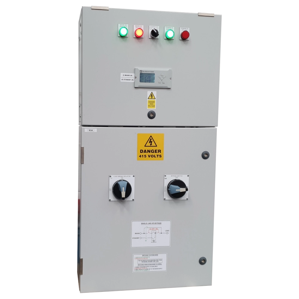 3 Phase autmatic transfer switch panel with single line bypass
